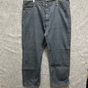 Levi's 501 Original Fit Jeans Mens 48x34 Black Straight Leg Button Fly Denim